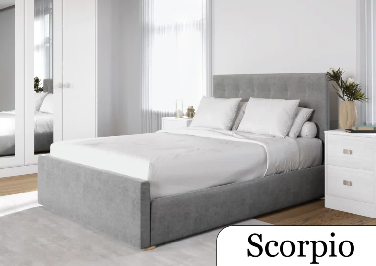 Scorpio Bedframe lace dolphin 5 foot kingsize bedframe toned bed upholestered framed bed king