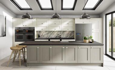 The best way to add a pop of colour into a neutral fitted kitchen