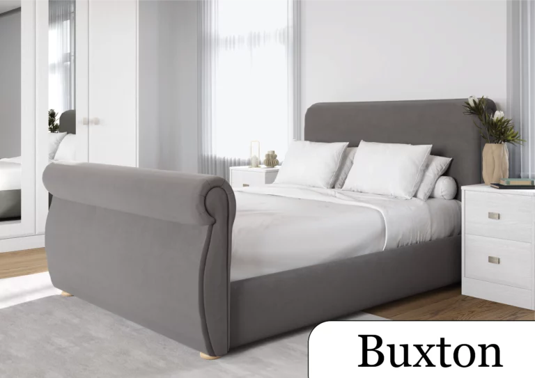 Buxton Bedframe mole 5 foot kingsize bedframe Sleigh bed upholestered framed bed king