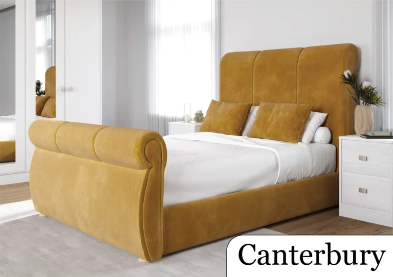 Canterbury Bedframe Corn 5 foot kingsize bedframe Sleigh bed upholestered framed bed king