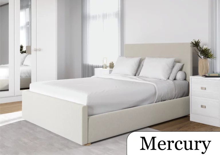 Mercury Bedframe grace cream oat 5 foot kingsize bedframe toned bed upholestered framed bed king