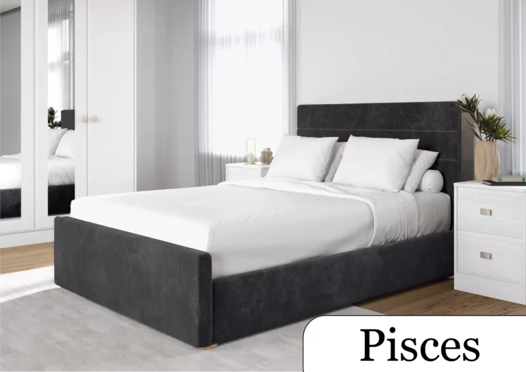 Pisces Bedframe Naples slate 5 foot kingsize bedframe toned bed upholestered framed bed king