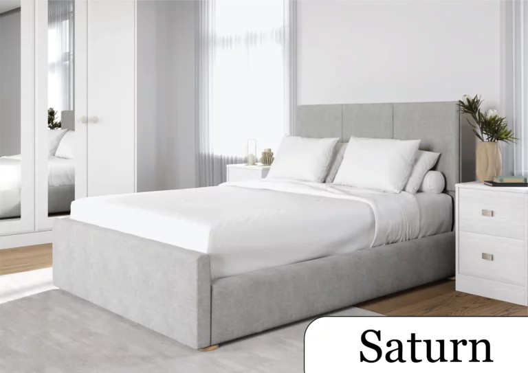 Saturn Bedframe Naples seal grey 5 foot kingsize bedframe toned bed upholestered framed bed king