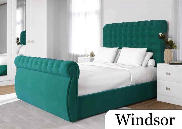 Windsor 5 foot kingsize bedframe Atlantic Sleigh bed upholestered framed bed king