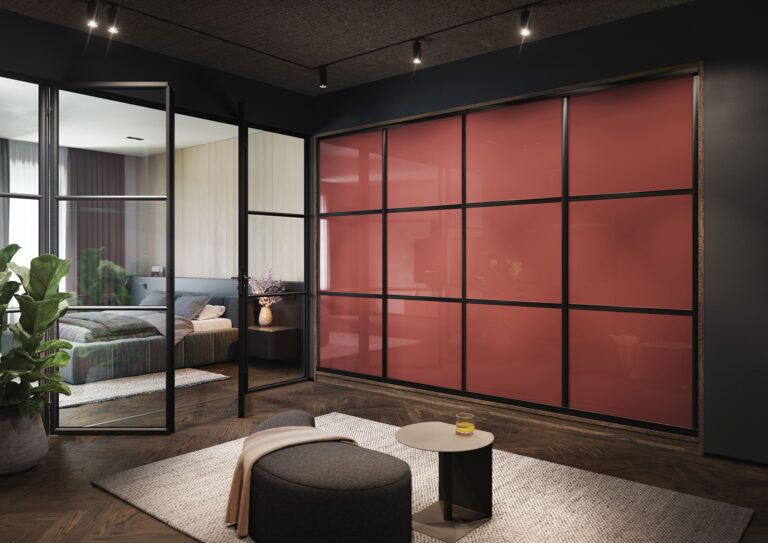 spring sliding fitted wardrobe tuscan red