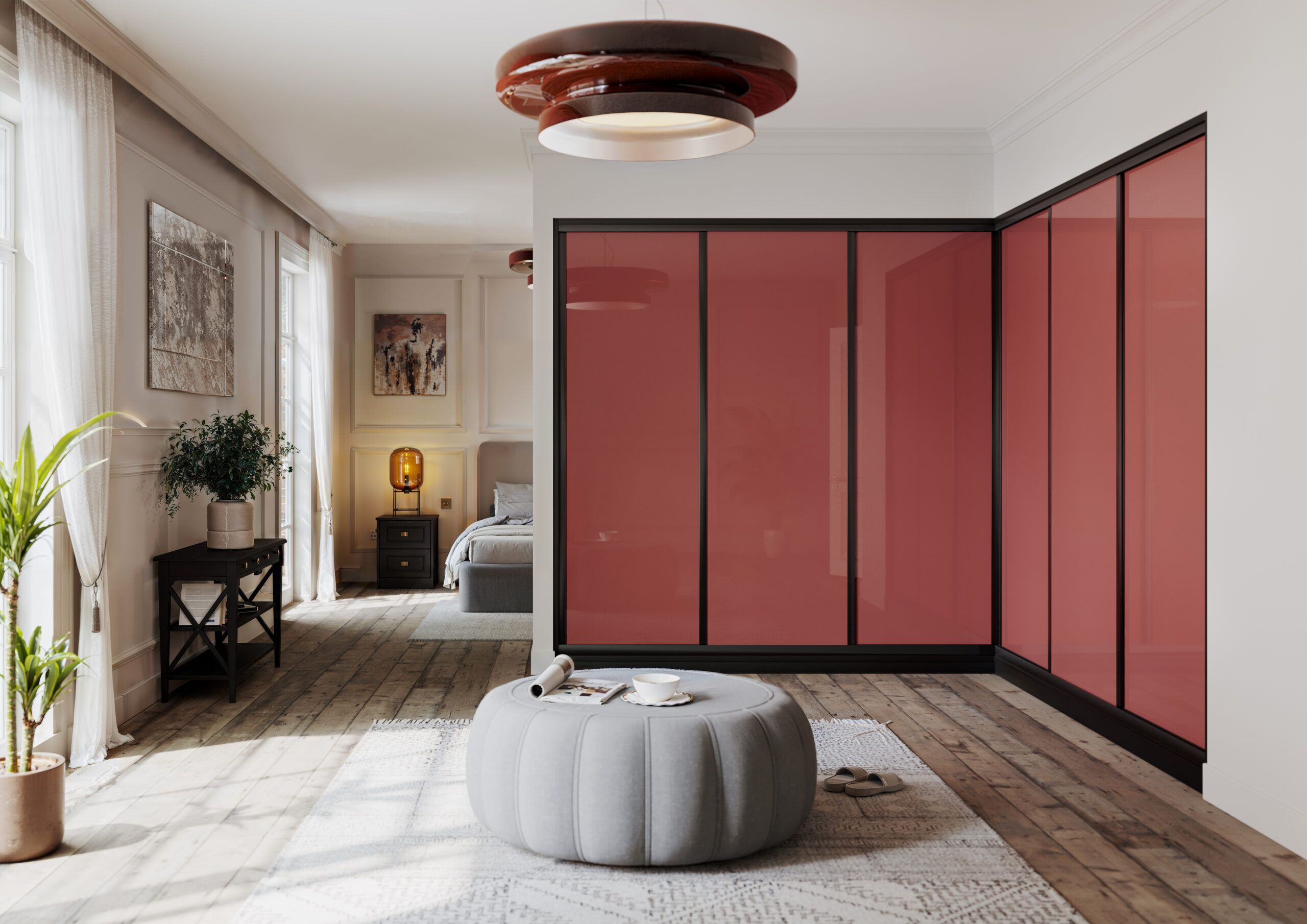 tuscan red sliding door wardrobe e