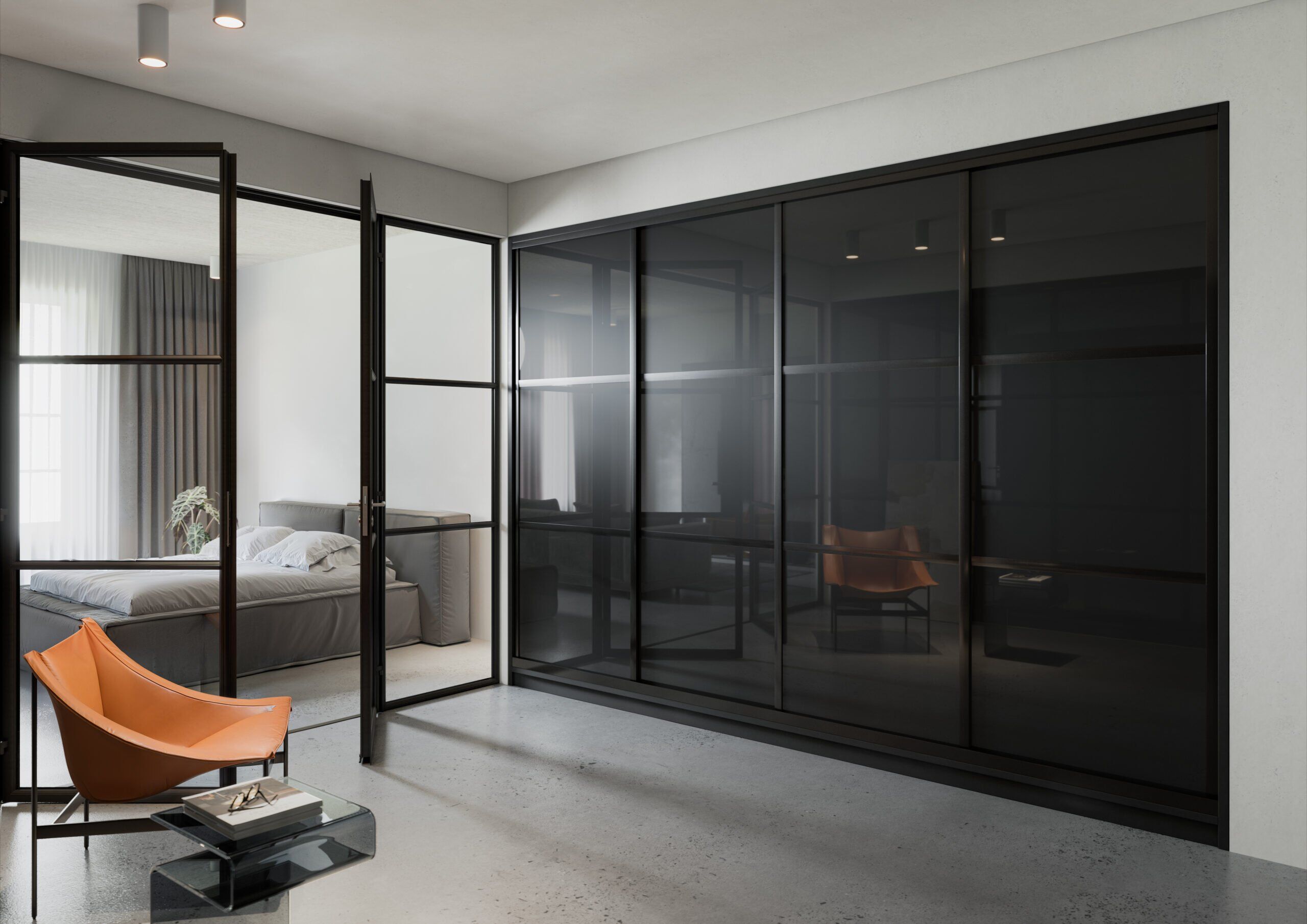 spring sliding fitted wardrobe black a