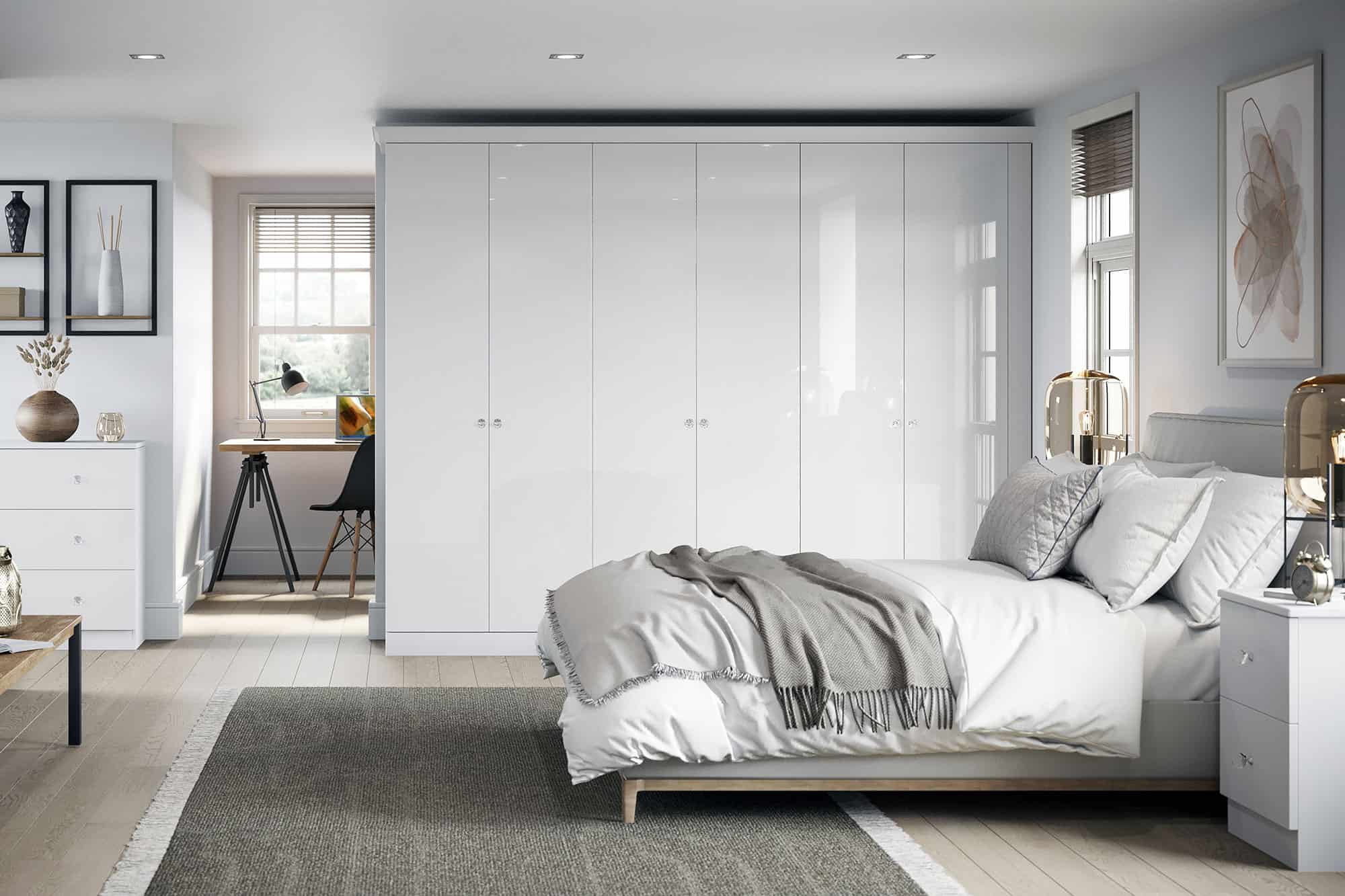 White Gloss Napoli Design Fitted Bedroom