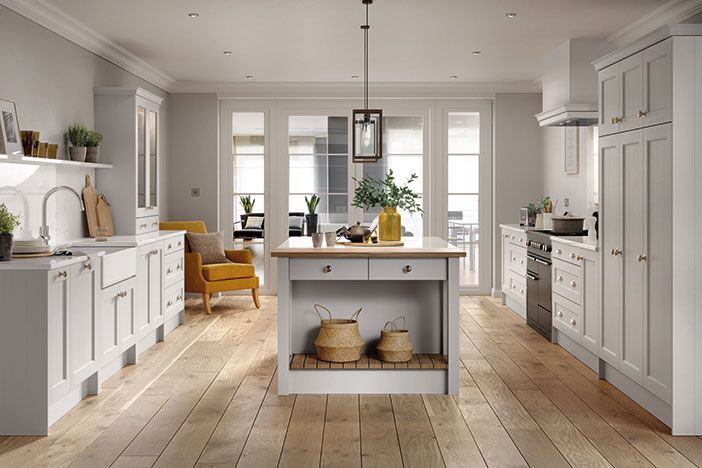 Kitchen 5 Piece Bastille Legno White Grey